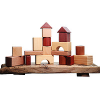 木玩世家 爱木大块木制积木玩具大地进口儿童宝宝原色原木木制玩具