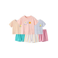 88VIP：Yobeyi 优贝宜 女童短袖套装 儿童衣服短裤两件套 薄款童装夏季