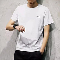 LI-NING 李宁 运动T恤男子简约百搭运动上衣休闲短袖文化衫