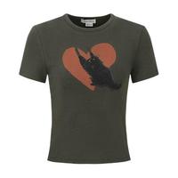 URBAN REVIVO 女士趣味俏皮感图案印花修身短袖T恤 UWV440214