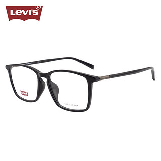 Levi\'s 李维斯 眼镜框男款方框休闲远近视光学眼镜架LV7135/F 807 黑色