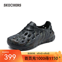 SKECHERS 斯凯奇 男鞋一脚蹬洞洞鞋沙滩凉鞋透气拖鞋泡泡鞋舒适凉拖243243 巧克力色/仿金色/CAMO 41