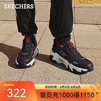 SKECHERS 斯凯奇 机甲鞋三代2024龙年限定系列男款老爹鞋802019 黑色/白色/金色/BWGD 41
