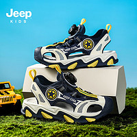 Jeep 吉普 儿童凉鞋包头夏季2024年新款旋转纽扣学生软底防滑鞋
