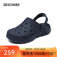 SKECHERS 斯凯奇 男鞋2024年夏季新款休闲洞洞鞋轻质舒适外穿沙滩鞋243019 海军蓝色/NVY 42