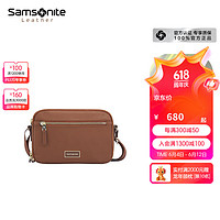 Samsonite 新秀丽 23年 男女休闲斜挎包 商务通勤小巧单肩包小方包 NO0*005 浓郁锈色