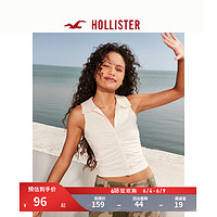 HOLLISTER24夏季美式辣妹修身无袖Polo衫T恤 女 KI339-4060 奶油色 M(165/92A)