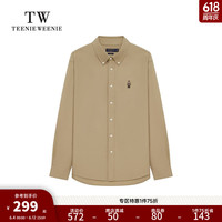Teenie Weenie Men小熊男装长袖衬衫2024秋季新款休闲商务宽松复古衬衣