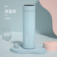 炊大皇 保温杯 316L医用级不锈钢茶水分离商务便携保温杯 浅蓝色 490ml 316L浅蓝色490ml