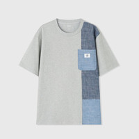 Gap 盖璞 男女士2024夏季棉质口袋撞色拼接短袖T恤宽松上衣 463192