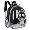 启萌先生（MRQIM）宠物包猫包大容量外出便携太空舱透气猫咪狗狗外带双肩包承重18斤 带罩透明黑色