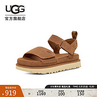 UGG 夏季女士厚底魔术贴凉鞋 1136783 CHE|栗色 39