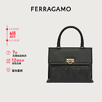 菲拉格慕 Ferragamo)女牛皮革黑色提包 0749816 禮物 送女友