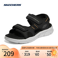 SKECHERS 斯凯奇 男鞋户外沙滩鞋透气软底魔术贴凉鞋 237286 BLK黑色 39.5