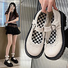 瓦米诺2024夏季新款浅口单鞋女鞋玛丽珍鞋PU中跟女单鞋女小英伦皮鞋 黑色 36