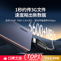 绿联USB4硬盘盒m2移动40Gbps兼容雷电4/3m.2固态nvme硬盘外接盒子