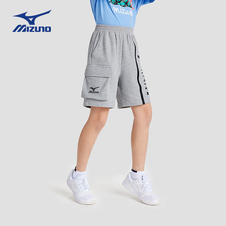 美津浓（MIZUNO）Mizuno儿童短裤运动休闲2024夏季户外时尚百搭裤子男童 花灰色   140cm (身高135cm-145cm)