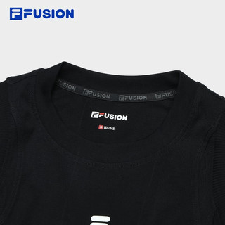 FILA FUSION斐乐潮牌梭织连衣裙女2024夏新款时尚拼接休闲无袖裙 -BK 165/84A/