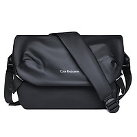 户外背包男士机能斜挎包皮膜防水单肩斜挎包男包骑行包 黑色1