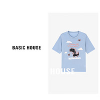 Basic House/百家好暴君出击夏季时尚短袖针织衫女夏季2024 黑灰色 S90-110斤