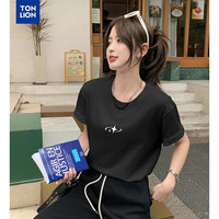 唐狮 TONLION2024女圆领短袖T恤WP 黑色 M