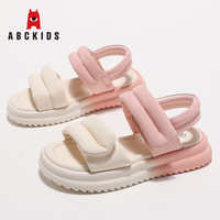 ABCKIDS童鞋女童凉鞋2024新款沙滩鞋夏季中大童时尚小女孩公主鞋儿童鞋子 米/