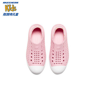 Skechers斯凯奇洞洞鞋儿童凉鞋夏季运动童鞋透气鞋子308006L LTPK浅粉色 35