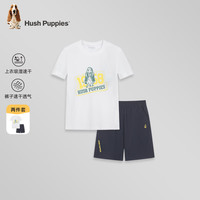 暇步士(Hush Puppies)童装男女童套装2024夏季吸湿透气速干运动活力套装 本白 170cm