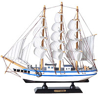 翻旧事 帆船模型摆件一帆风顺船模客厅小木船玄关酒柜电视柜书柜摆设礼物