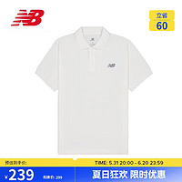 new balance POLO衫24年男款戶外潮流百搭運動短袖MT41503 WT XL