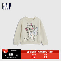 Gap【玛丽猫联名】女幼童秋冬抓绒卫衣785911儿童装上衣 米色 110cm(4岁) 偏小，选大一码