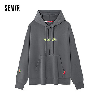 森马（Semir）【多彩卫衣合辑】卫衣女短款连帽印花上衣小个子中长款红色内搭 A款印花连帽-褐灰20845 170/92A/XL