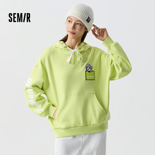 森马（Semir）【多彩卫衣合辑】卫衣女短款连帽印花上衣小个子中长款红色内搭 D款熊猫印花-黄绿41157 165/88A/L