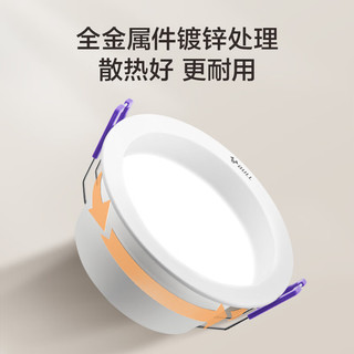 公牛（BULL）LED金属防眩筒灯嵌入式孔灯走廊过道餐厅灯卧室灯超薄吊顶灯 【4.5W3000K3寸】黑色防眩筒灯
