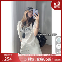 美洋（MEIYANG）古拉卫衣气泡系列薄荷曼波字母印花圆领休闲长袖宽松新款卫衣女