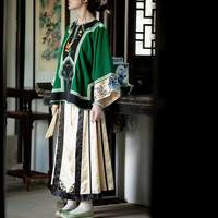 一城风絮遥山叠翠丨原创设计夏款丨真丝香云纱绣花挽袖清汉女对襟褂袍上衣 【23姆米】对襟褂袍 常规 S码