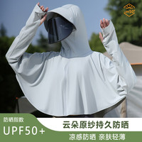 廷毅防晒衣女冰丝防晒服短款防紫外线夏季钓鱼服轻薄披肩LOGO印字 镜片款-气质灰 均码【80-160斤】