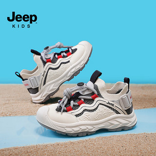 Jeep童鞋男童运动鞋透气网面2024夏季软底网鞋中大童儿童鞋子 传奇蓝 32码 鞋内长约20.6cm
