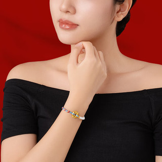 潮宏基足金黄金手链女款定价 臻金弘 SCG33700320 珍珠款