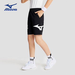 美津浓（MIZUNO）Mizuno儿童短裤夏季运动裤男女中大童户外透气舒适裤子 黑色   165cm (身高160cm-165cm)