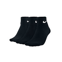 NIKE 耐克 胜道运动 袜子三双装运动袜纯色篮球袜子新款男女休闲训练SX7677 SX7677-010 S