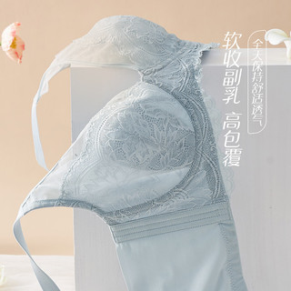 香蜜闺秀【聚拢上托美背内衣】无痕收副乳大胸显小舒适透气内衣文胸罩 灰色 E85(38)