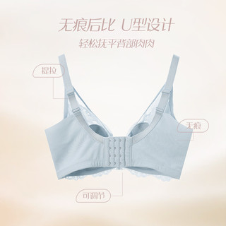 香蜜闺秀【聚拢上托美背内衣】无痕收副乳大胸显小舒适透气内衣文胸罩 灰色 E85(38)