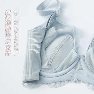 香蜜闺秀【聚拢上托美背内衣】无痕收副乳大胸显小舒适透气内衣文胸罩 灰色 E85(38)