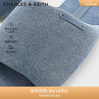 CHARLES&KEITH24夏季新品圆头舒适平底一字拖鞋女CK1-70900516