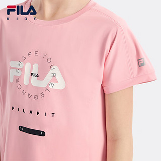 FILA【凉爽科技】斐乐童装儿童上衣2024女中大童运动短袖T恤 桃粉-LP 150cm