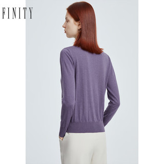 FINITY菲妮迪羊毛衫2023年春季新款简约气质时尚显瘦针织打底女 紫色 