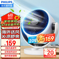 飞利浦（PHILIPS）电风扇家用空气循环扇办公桌面小风扇台式节能大风量电扇客厅宿舍台扇换气扇四季落地扇ACR2122DA 黑白色-台式空气循环扇-旋钮控制