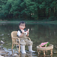 SEKOYA赶海装备儿童玩水裤沙滩水鞋连体防水背带下水裤抓鱼半身涉水衣服 2001J