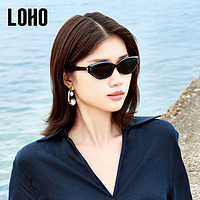88VIP：LOHO 折叠复古猫眼墨镜女2024新款高级感窄框gm太阳眼镜防紫外线晒